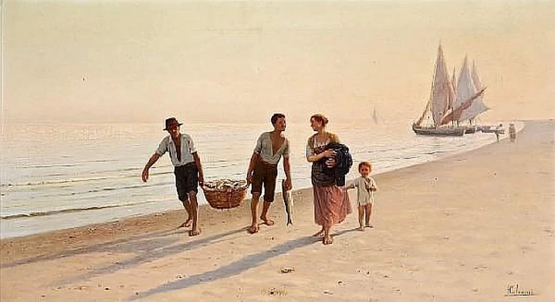 Ritorno a casa con il pescato della giornata